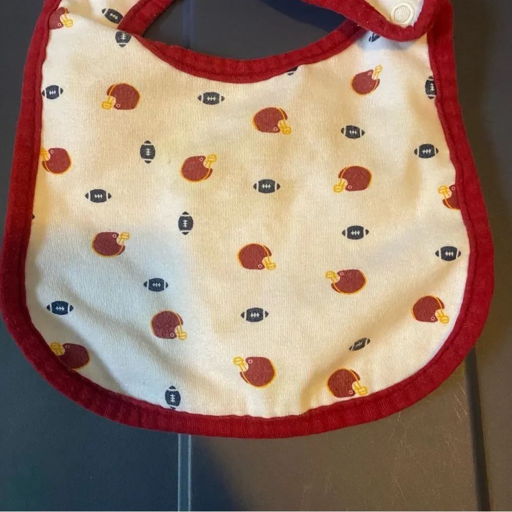 Carters just one you baby red football helmet print bib
